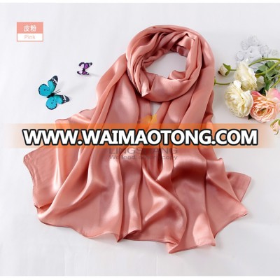 LINGHSANG W4159 wholesale fashionable accessories girl dress solid color magic silk scarf